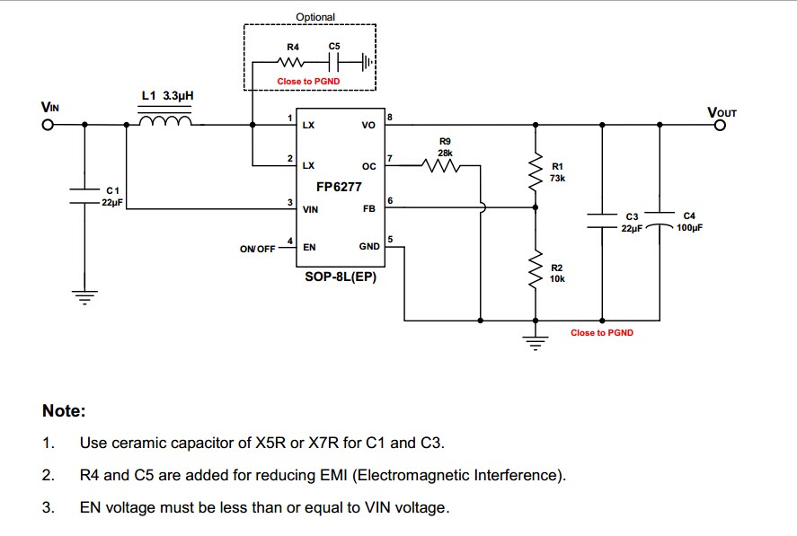 鋰電池3V～4.2V陞壓5V3A，高效率FP6277.