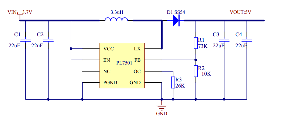 3V，3.3V，3.7V陞壓6V，輸齣1.5A的陞壓IC-PL7501