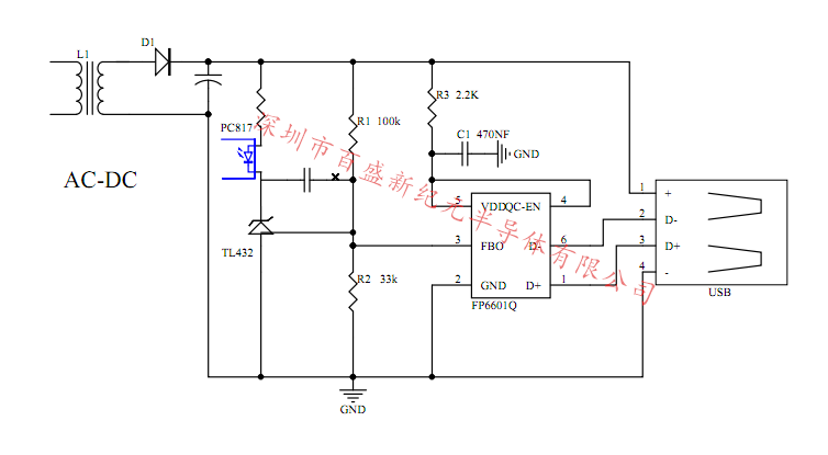 FP6601Q AC-DC典型自畫 FP6601Q工作設計指南(AC-DC / DC-DC)