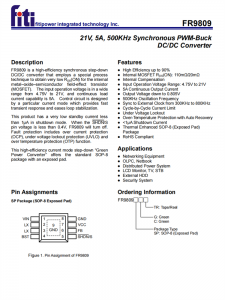 FR9809SPCTR SOP8 21V、5A、500KHz同步PWM-Buck DC/DC轉(zhuǎn)換器