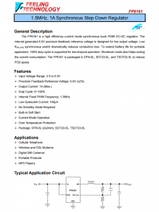 FP6161 1.5MHz，1A同步降壓調(diào)節(jié)器芯片