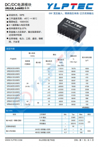 URB2415S-6WR3  : 寬壓輸入，隔離穩(wěn)壓單路/正負雙路輸出