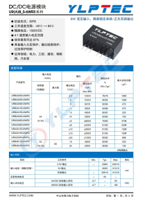 URA2409S-6WR3   : 寬壓輸入，隔離穩(wěn)壓?jiǎn)温?正負(fù)雙路輸齣